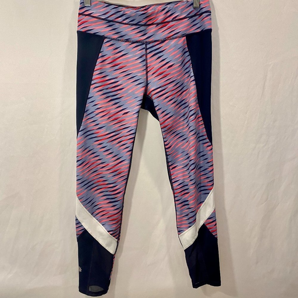 Athleta Blue, Pink, & Purple Electra Sonar 7/8 Leggings - Size M
